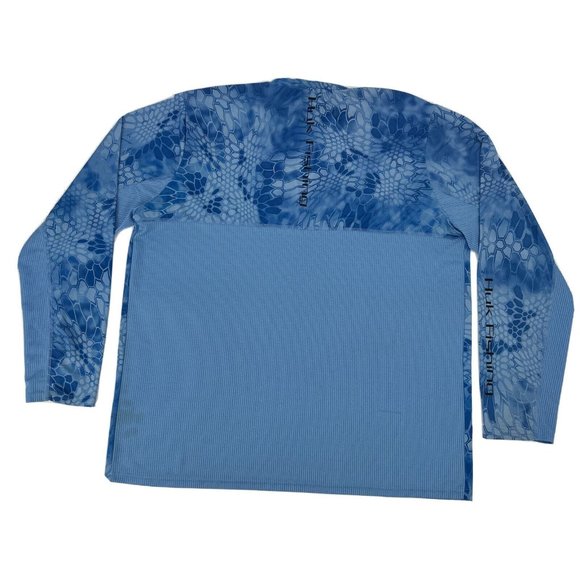 Huk Shirt Mens XXL Blue‎ Kryptex Long Sleeve Crew Neck Performance Fishing - Picture 5 of 12